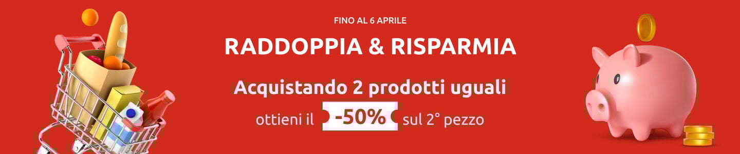 Risparmia il 50% sul secondo pezzo