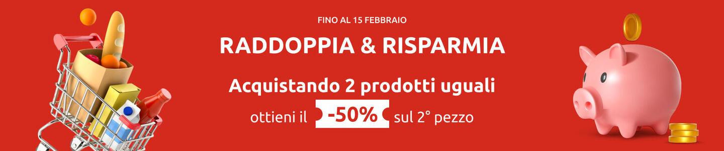 Risparmia il 50% sul secondo pezzo