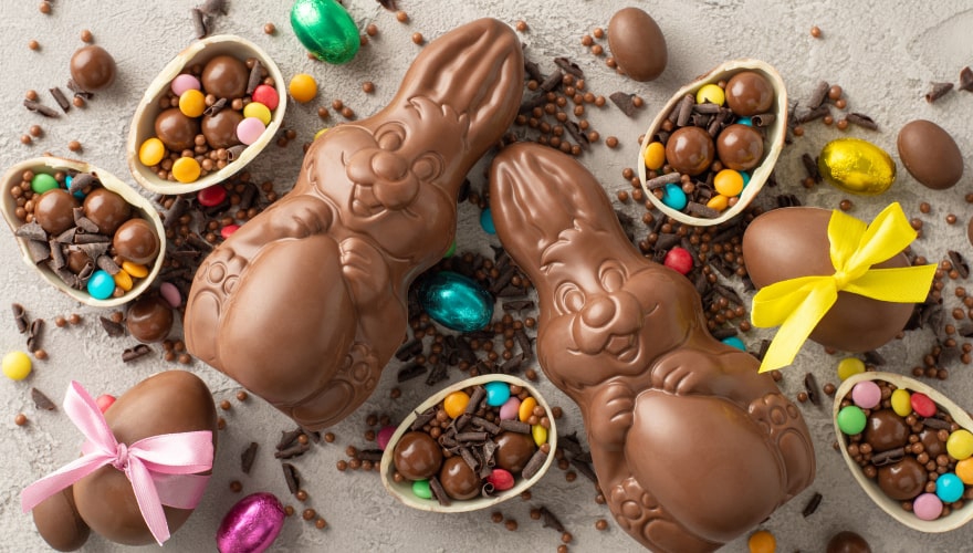 Coniglietti e ovetti di cioccolato