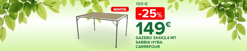 Carrefour Gazebo 3x4x2,4 mt sabbia hyba
