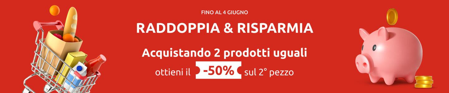 Risparmia il 50% sul secondo pezzo