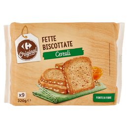 Carrefour Original Fette Biscottate Cereali 9 Monoporzioni 320 g
