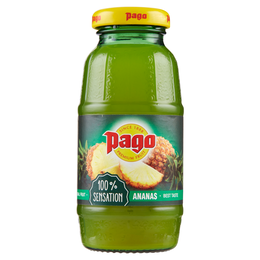 PAGO Succo di Frutta, ANANAS 100%, Bottiglia Vetro Monodose 20 cl