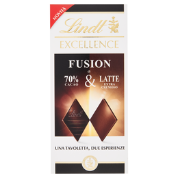 Lindt Excellence Fusion Tavoletta 2 strati cioccolato fondente 70% e latte 100 g