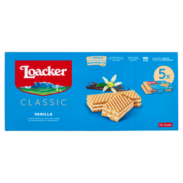 Loacker Classic Vanilla Wafer con crema alla Vaniglia Bourbon del Madagascar Wafers 45gx5