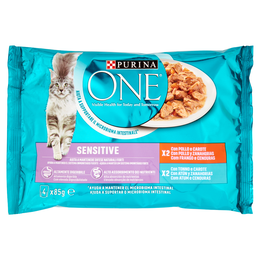 PURINA ONE Single Serve - Sensitive - Pollo e Tonno - 4x85g