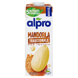 ALPRO Mandorla Tradizionale, Non Tostata, Bevanda 100% Vegetale, Naturalmente Senza Lattosio, 1L