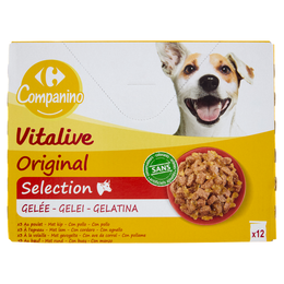 Carrefour Companino Vitalive Original Selection Gelatina pollo, agnello, pollame, manzo 12 x 100 g