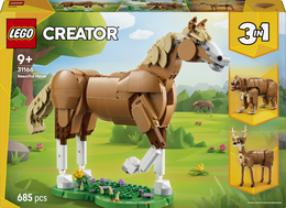 LEGO Creator 3in1 31166 Cavallo Meraviglioso, Giocattolo con Animale Trasformabile in Orso o in Cervo, Regalo per Bambini 9+