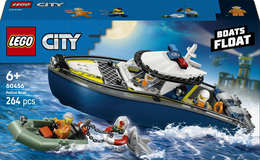 LEGO City 60456 Inseguimento del Motoscafo della Polizia, con 2 Barche Giocattolo, 3 Minifigure, Squalo, Regalo per Bambini6+