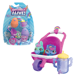 Hatchimals Alive, Confezione con Due Uova Che Si schiudono con l’Acqua e Passeggino, Giocattoli per Bambine e Bambini dai 3 Anni in su