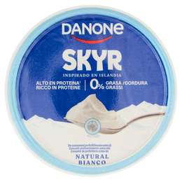 DANONE Skyr, Yogurt ispirato all'Islanda, 0% grassi, Cremoso, Ricco in Proteine, Bianco, 480g