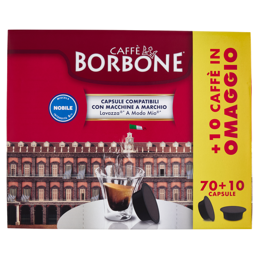 Caffè Borbone Miscela Nobile Capsule Compatibili Lavazza* A Modo Mio* 80 x 7,2 g