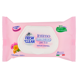 Fresh & Clean Intimo Extra Delicato pH 5.0 Salviettine Calendula e Malva 20 pz