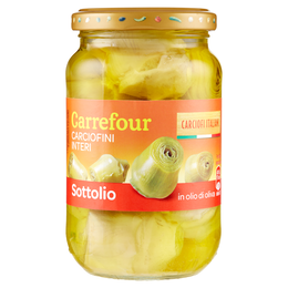 Carrefour Sottolio Carciofini Interi in olio di oliva 340 g