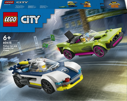 LEGO City 60415 Inseguimento della Macchina da Corsa, 2 Modellini di Auto della Polizia, Giocattolo per Bambini di 6+ Anni