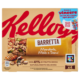 Kellogg's Barretta Mandorle, Miele e Semi 4 x 32 g