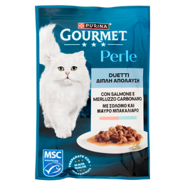 PURINA GOURMET Perle Duetti Filettini in Salsa Salmone e Merluzzo 85g