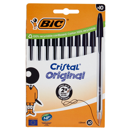 Bic Cristal Original Penne a Sfera Nere, 10 pezzi