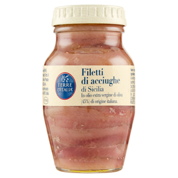 Terre d'Italia Filetti di acciughe di Sicilia in olio extra vergine di oliva 156 g