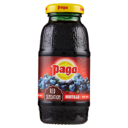 PAGO Succo di Frutta, MIRTILLO NETTARE, Bottiglia Vetro Monodose 20 cl