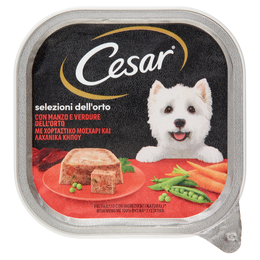 Cesar Selezioni dell'Orto Cibo Umido Cane con Manzo e Verdure dell'Orto 300 g