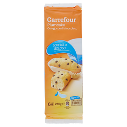 Carrefour Plumcake con gocce di cioccolato 6 x 35 g