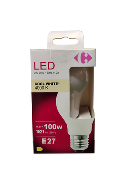 Carrefour Led goccia smerigliata 100W, attacco E27, luce fredda