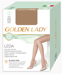 Golden Lady Collant velato Leda 20 Den melon 2 paia taglia 3