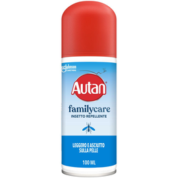Autan Family Care Spray Secco, Repellente Zanzare, Dermatologicamente Testato, Protezione Efficace Per Tutta la Famiglia fino a 4 ore, 100ml