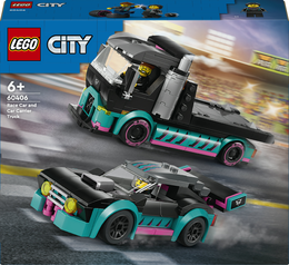 LEGO City 60406 Auto da Corsa e Trasportatore, Macchina e Camion Giocattolo per Bambini di 6+, Veicolo con Rampa Funzionante