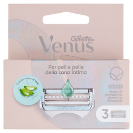 Gillette Venus per peli e pelle della zona intima Lamette di ricambio per Rasoi Donna 3 Ricariche