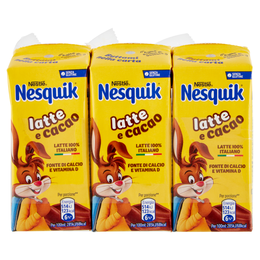 NESQUIK Pronto da Bere Bevanda a base di Latte e Cacao Solubile 3 brick da 180 ml