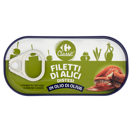 Carrefour Classic Filetti di Alici Distesi in Olio di Oliva 46 g