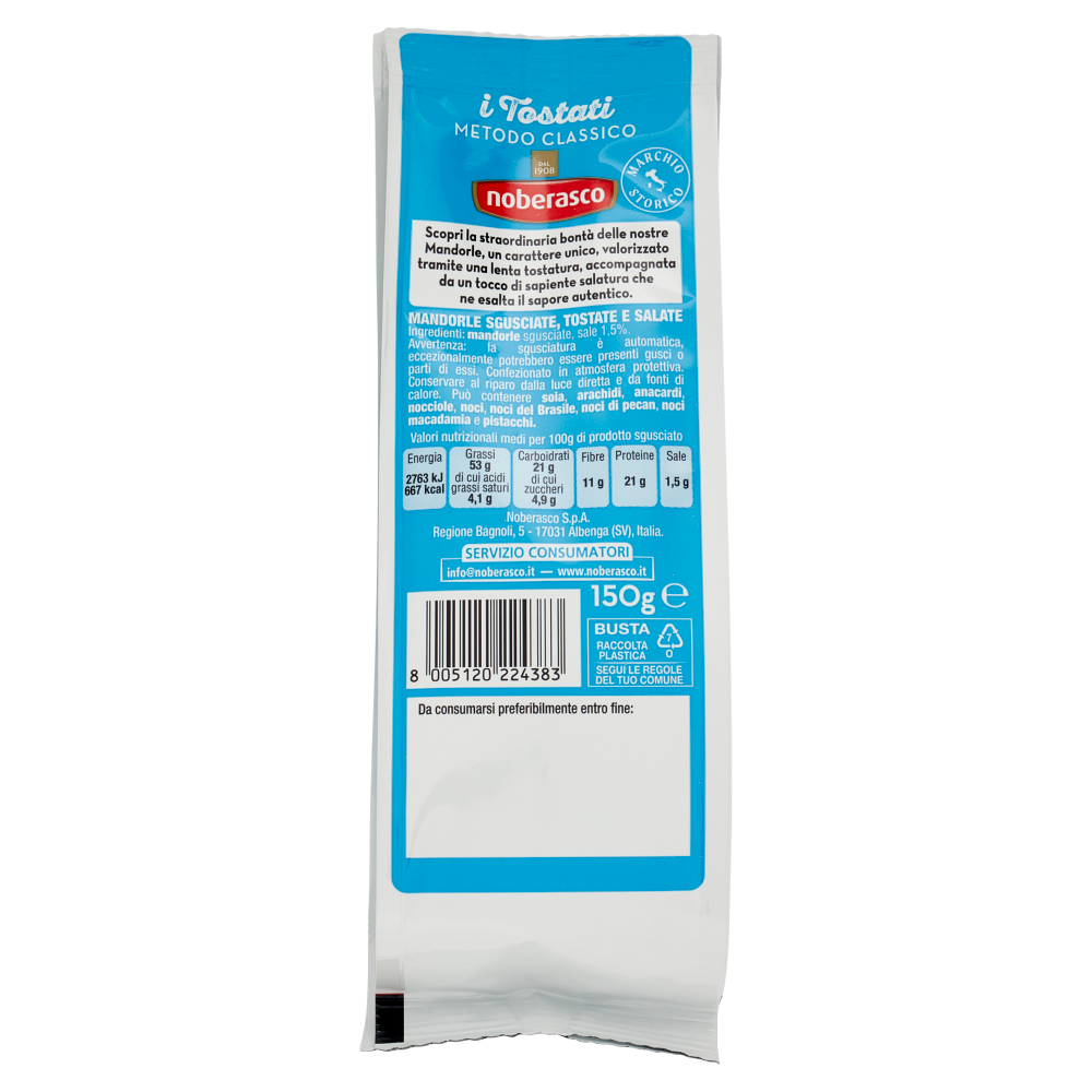 noberasco Che Aperitivo! Mandorle Tostate e Salate 150 g ...