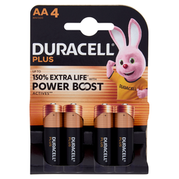 Duracell Plus AA 4 Stilo / Mignon Alcalina 1.5V MN1500 4 pz
