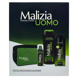 Malizia Uomo Vetyver Schiuma da Barba 50 mL + Gel Doccia Shampoo 250 mL + Edt Deodorant Maxi 175 mL