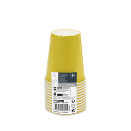 12 bicchieri gialli carta 20cl Carrefour