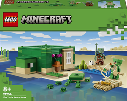 LEGO Minecraft 21254 Beach House della Tartaruga, Casa Giocattolo da Costruire per Bambini di 8+ Anni con Personaggi e Animali