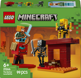 LEGO Minecraft 21266 Battaglia sul Ponte del Nether, Gioco d'Avventura Bambini 6+ con Funzioni e 4 Personaggi dal Videogioco