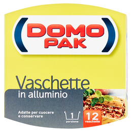 Domopak Vaschette in alluminio 1 porzione - 12 vaschette