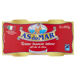 Asdomar Tonno trancio intero all'olio di oliva 2 x 100 g