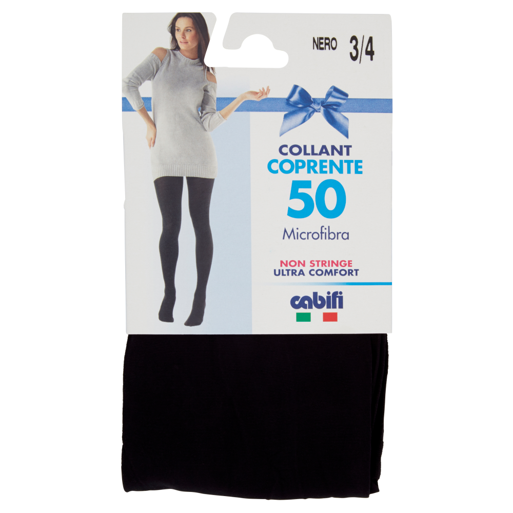 cabifi Collant Coprente 50 Microfibra Tg. 3/4 Nero