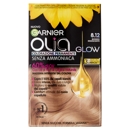Garnier Olia Glow Colorazione Permanente Senza Ammoniaca, 8.12 Biondo Iridescente