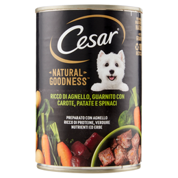 Cesar Natural Goodness Ricco di Agnello, Guarnito con Carote, Patate e Spinaci 400 g