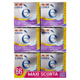 Lines è Assorbenti lungo con ali 54+12 pz