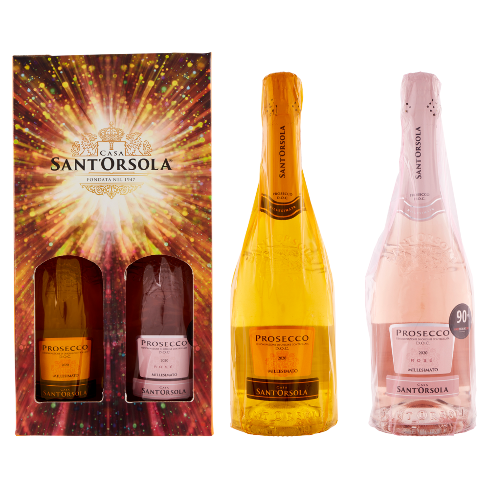 Casa Sant'Orsola Prosecco D.O.C. Millesimato + Prosecco D.O.C. Rosé Millesimato 2 x 750 ml