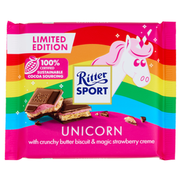 Ritter Sport Unicorn with crunchy butter biscuit & magic strawberry creme 100 g