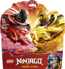 LEGO NINJAGO 71826 Battle Pack Draghi dello Spinjitzu - 2 Trottole Giocattolo, Tempio e 2 Minifigure, Giochi per Bambini 6+