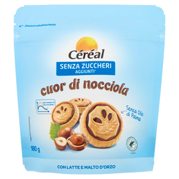 Céréal, Biscotti Cuor di Nocciola, Senza Zuccheri Aggiunti, Senza Olio di Palma - 180 g